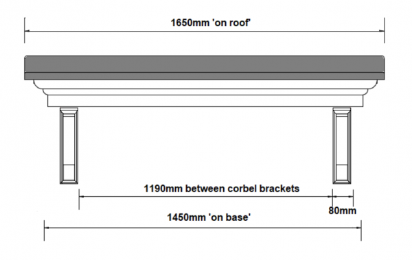 Hampton Canopy Front Dimensions